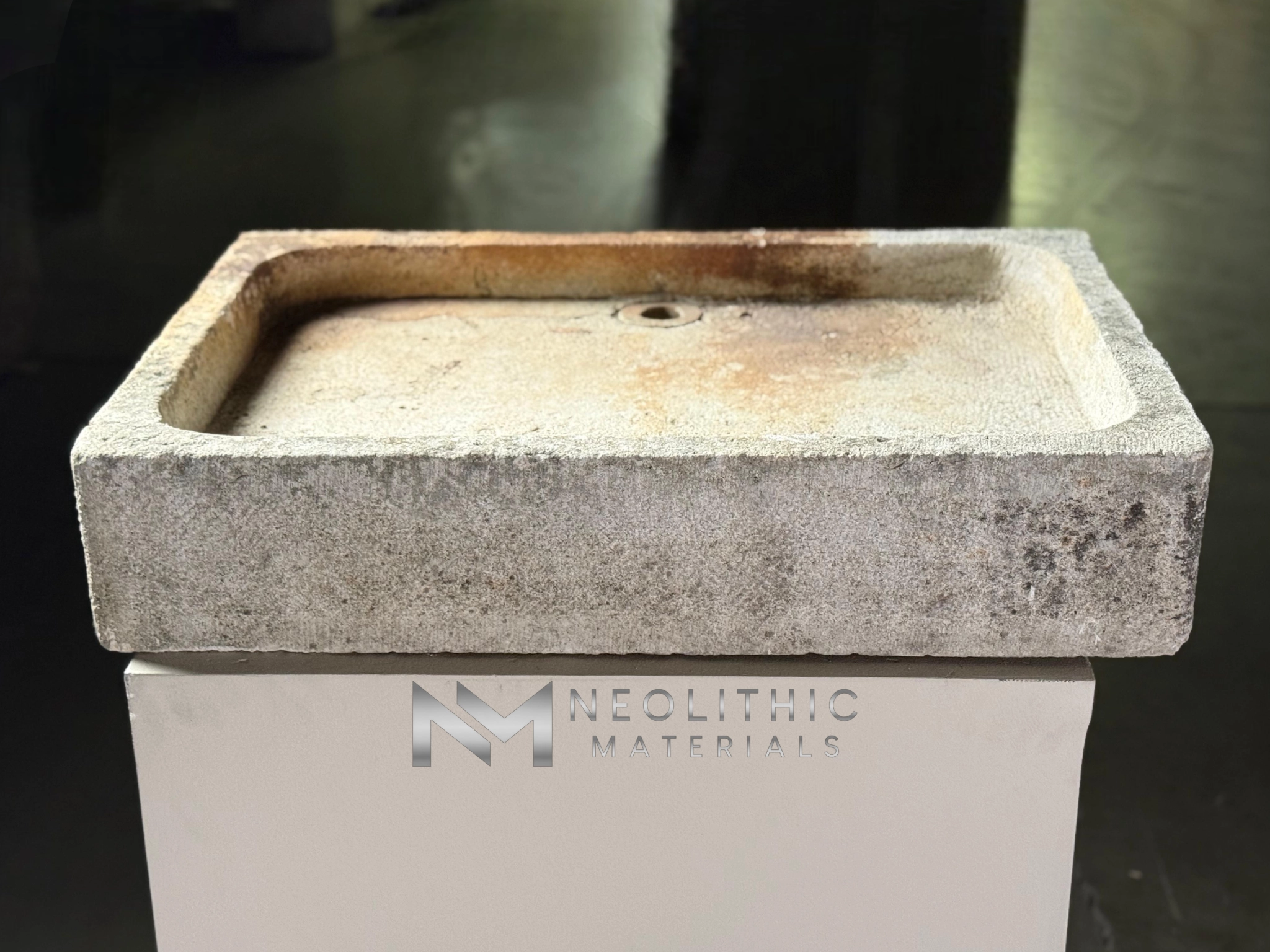 French Antique Limestone Sink - Image 1